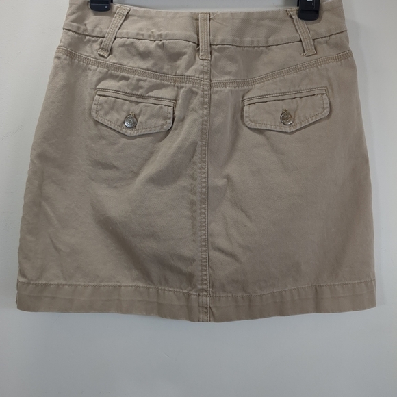 J Crew Classic Cotton Twill Chino Khaki Mini Skirt, Size 4 - Picture 4 of 7